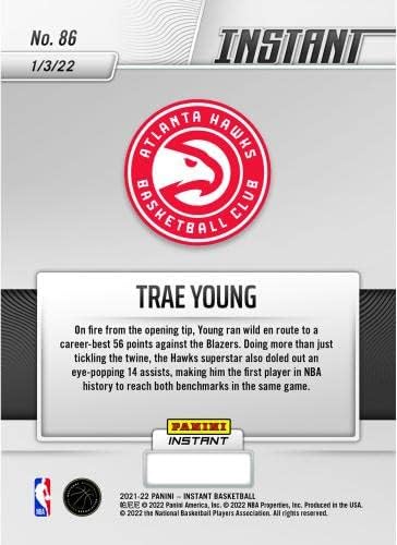 Spor Hatıraları Trae Young Atlanta Hawks Fanatikleri Özel Paralel Panini Anında Genç Kariyere Dökülür-En iyi 56 Puan