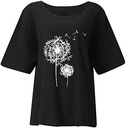 Yaz T Shirt Kadın Artı Boyutu Gevşek Bluz Üstleri Kız Moda Baskı Ekip Boyun Kısa Kollu Grafik Casual Tees