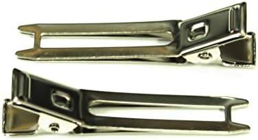 HEPSİ BİR ARADA Çift Uçlu Pin Kıvırmak Ayarı Bölüm Saç Klipleri Metal Timsah Klipleri DIY Craft için (Silver - 100pcs)