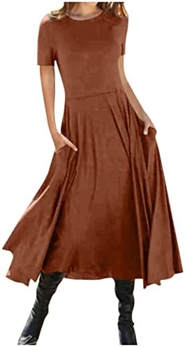 Kadın Casual Boho Elbise Zarif Fırfır Kollu Ekose Yüksek Düşük Flowy Elbiseler Fırfır Bir Çizgi Tunik Elbise