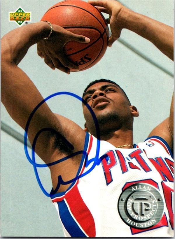 Allan Houston imzalı Basketbol Kartı (Detroit Pistons, JZ) 1994 Üst Güverte 493-İmzasız Basketbol Kartları