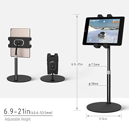 iPad Tripod Standı, iPad için Katlanabilir Zemin Tripodu, Yüksekliği Ayarlanabilir 360 Derece Dönen 7 ila 12 inç Tabletler