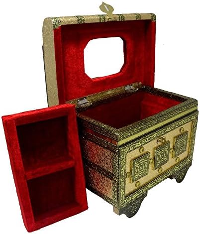 Rajasthani Antik Geleneksel Zarif Etnik Tasarımcı Hint Bilezik Bilezik Dekoratif Mücevher Kutusu/Sandook/Mücevher