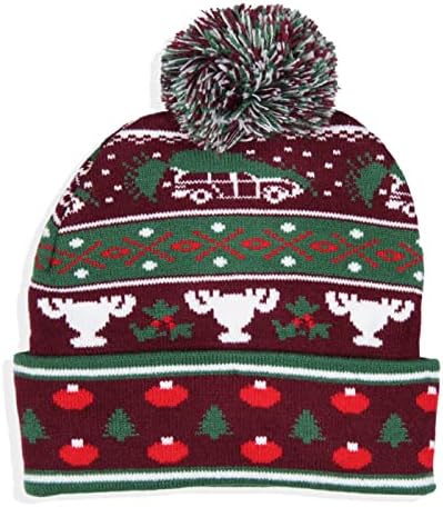 Ulusal Lampoon'un Noel Tatili Fuarı Adası Kelepçeli Ponponlu Bere Şapka Çok Renkli