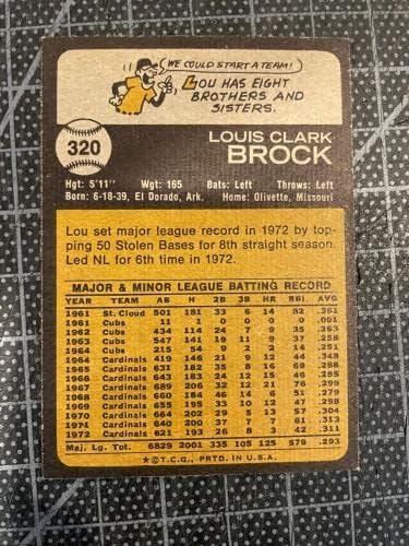1973 Topps 320 Lou Brock St. Louis Cardinals Beyzbol Kartı Nm-Slabbed Beyzbol Kartları