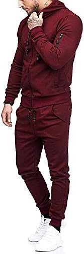 Erkek Üstleri Rahat Uzun Kollu, OSTELY Bahar Sonbahar Patchrk Fermuar Kazak Pantolon Setleri spor elbise Eşofman (Şarap
