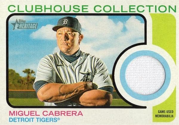 Miguel Cabrera oyuncu yıpranmış jersey yama beyzbol kartı (Detroit Tigers) 2022 Topps Miras Kulüp Binası Koleksiyonu