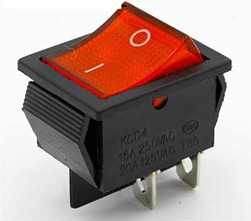 Rocker anahtarı 2 adet/grup kırmızı 4 Pin ışık açık / kapalı tekne düğmesi anahtarı 250V 16A AC AMP 125V / 20A