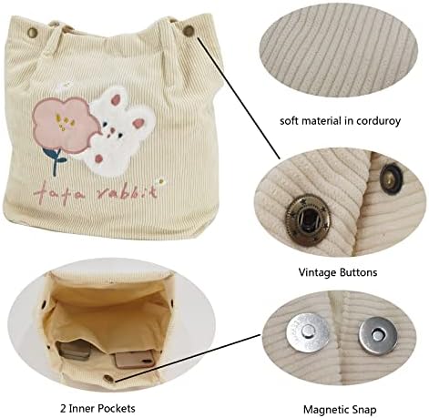 LIHENYU bez alışveriş çantası Estetik Kullanımlık Bakkal Torbaları bez çantalar Alışveriş için İç Cebi ile Okul Kütüphanesi