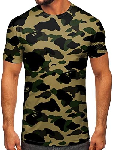 XXBR Erkekler Moda İlkbahar Yaz Casual Kısa Kollu O Boyun Kamuflaj Baskılı T Shirt En Tees Teknoloji Giyim