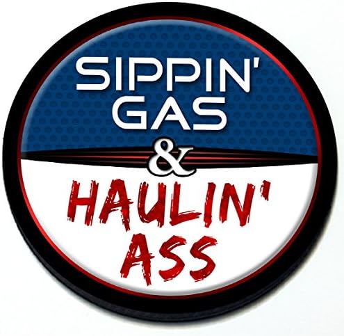 Sanatsal Yansıma Sippin 'Gas & Haulin' Ass-Mini Cooper için Manyetik Izgara Rozeti