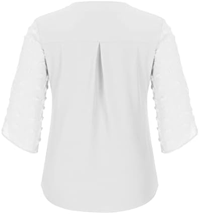 Yaz Sonbahar Bluz Kadınlar Kısa Kollu 2023 Giyim Moda Düzenli Fit V Boyun Brunch Mütevazı Üst Tshirt Bayan 6L 6L