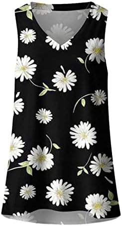Bayanlar Bluz Kolsuz V Boyun Pamuk Kelebek Çiçek Grafik Brunch Cami Tankı Bluz Yelek Tshirt Genç Kızlar için