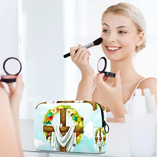 TBOUOBT Kozmetik Çantaları Makyaj Çantaları Kadınlar için, Küçük Makyaj Çantası Seyahat Çantaları, Paskalya Karikatür