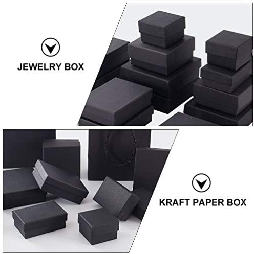 ISMARLAMA Kraft Hediye Kutusu 72 adet Siyah Kraft Karton Mücevher Kutuları Kraft Kolye Bilezik Mücevher Kutusu Takı