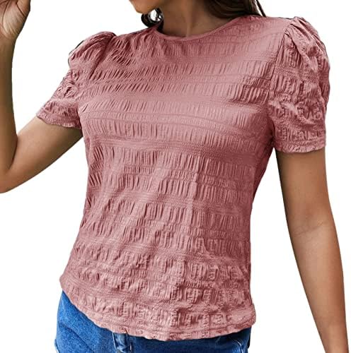 MIASHUI Geniş Şerit Gömlek Bahar ve Yaz Yeni Kısa Kollu Yuvarlak Boyun Kadın Şifon Fırfır Kısa Kollu T Shirt Kadınlar