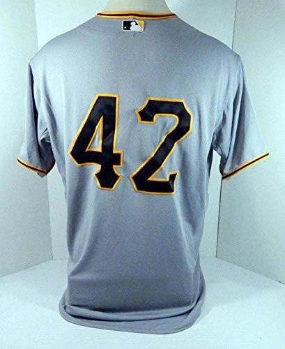 Pittsburgh Pirates 42 Oyun Verilmiş Gri Forma Jackie Robinson Günü 50 PİTT33628 - Oyun Kullanılmış MLB Formaları