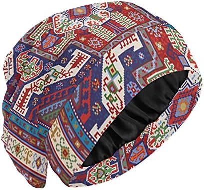 Kafatası Kap Uyku Kap Çalışma Şapka Bonnet Beanies Kadınlar için Mandala Bohemian Paisley Tribal Etnik Vintage Uyku