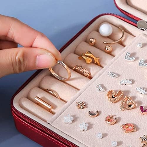Mücevher Kutusu Mücevher kutusu Taşınabilir mücevher Kutusu Organizatör Depolama Takı Ekran Kutusu Fermuar Takı Tutucu