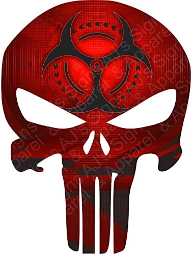 Punisher Kırmızı Biohazard vinil yapışkan Çıkartması Seçim için Birçok Boyut Otomobil Kamyon Van Duvarlar Dizüstü