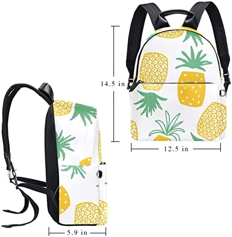TBOUOBT Deri seyahat sırt çantası Hafif Dizüstü Rahat Sırt Çantası Kadın Erkek, Tropikal Meyve Ananas Karikatür Güzel