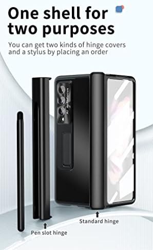Samsung Galaxy ıçin AIOEN Z Fold 4 Kılıf Lüks Alüminyum Alaşım Telefon Kılıfı ile Menteşe Koruma & S-Kalem Tutucu