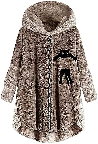 Kadın sonbahar ve kış rahat düz renk peluş sıcak kapüşonlu artı boyutu ceket büyük boy kazak