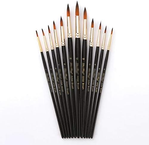 SAWQF 24 adet Naylon Suluboya Boya Fırçaları Guaj Akrilik Boya Fırçası Kalem Sanat Malzemeleri