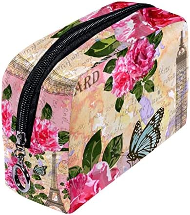TBOUOBT Kozmetik Çantası Kadınlar için, Makyaj Çantaları Ferah makyaj çantası seyahat hediyesi, Kartpostal Desen Paris