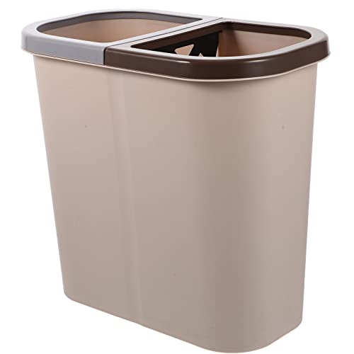 Zerodeko Mini Konteynerler Çift çöp tenekesi Plastik Mutfak çöp tenekesi 2 Bölmeli Sınıflandırılmış çöp kutusu Geri