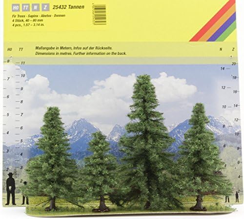 Noch 25432 4-8 cm Yüksekliğinde Köknar Ağaçları Peyzaj Modellemesi (4'lü)
