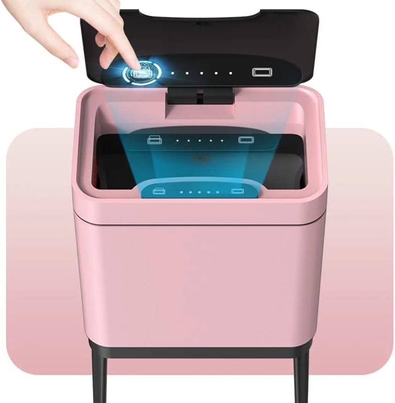 LXXSH Büyük Akıllı Mutfak çöp tenekesi Banyo Otomatik çöp torbaları Yatak Odası çöp tenekesi Paslanmaz Çelik (Renk: