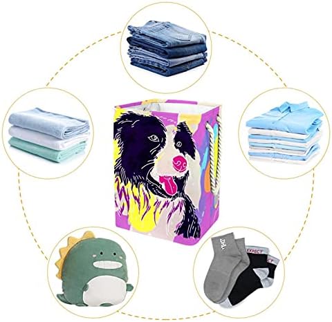 Inhomer Köpek Pembe Büyük çamaşır sepeti Su Geçirmez Katlanabilir Giysi Sepeti Sepet Giyim Oyuncak Organizatör, ev