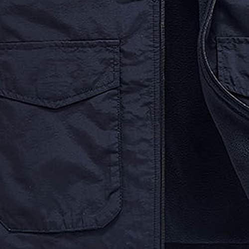 Erkek Spor Ceket Yelek Tırmanma Fırçalanmış Takım Açık Kolsuz Kaputsuz Casual Dış Giyim ve Ceketler Büyük Cepler ile