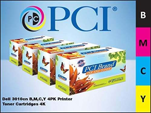 PCI Marka Uyumlu Toner Kartuşu Değiştirme Dell 3010cn B, M, C, Y 4'lü Toner Kartuşu Paketi 4K Verim
