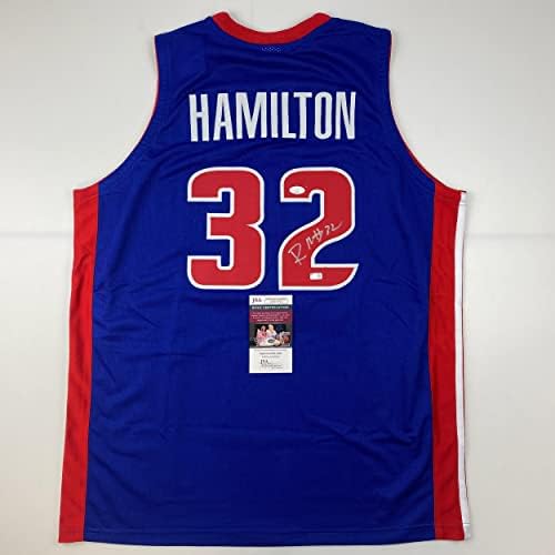 İmzalı / İmzalı Richard Rip Hamilton Detroit Mavi Basketbol Forması JSA COA