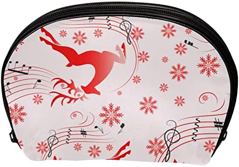 Asılı Seyahat makyaj çantası, Taşınabilir Makyaj Organizatör, Kozmetik Tutucu Fırça Seti, Noel Kırmızı Elk Kar Tanesi