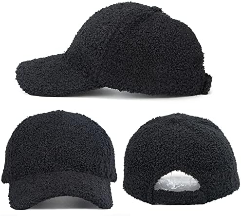 Kadın Faux-Kuzu-Yün beyzbol şapkası Açık Kış Sıcak Teddy-Polar Tarzı Hip-Hop şapka Unisex için