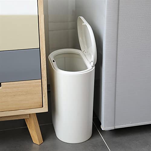 AYMAYA çöp kutuları, 8L Plastik İnce Uydurma çöp tenekesi Atık Kağıt Sepeti Kapaklı Mutfak Tuvalet Tuvalet Dar Yarık