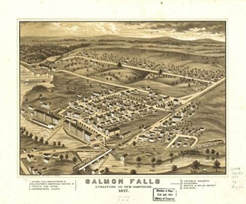 1877 Harita / Somon Şelaleleri, Strafford Co, New Hampshire 1877 / New Hampshire / Rollinsford / R