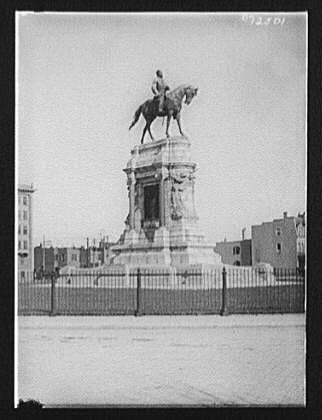 Tarihselfindings Fotoğraf: Robert E Lee Anıtı, Heykeller, anıtlar, Heykel, Richmond, Virginia, VA, 1900