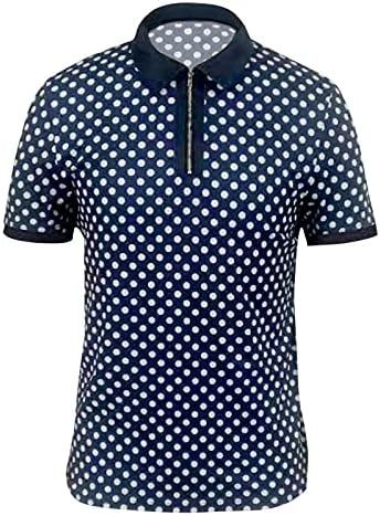 XXBR Fermuar polo gömlekler Erkekler için, Yaz Çizgili Grafik Slim Fit kısa Kollu tişört İş Rahat Üst İş Elbisesi