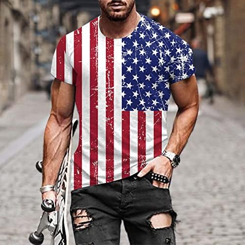 2023 Yeni Erkek Moda İlkbahar Yaz Rahat Kısa Kollu O Boyun Baskılı T Shirt Üst Bluz Çizgili Kısa Kollu
