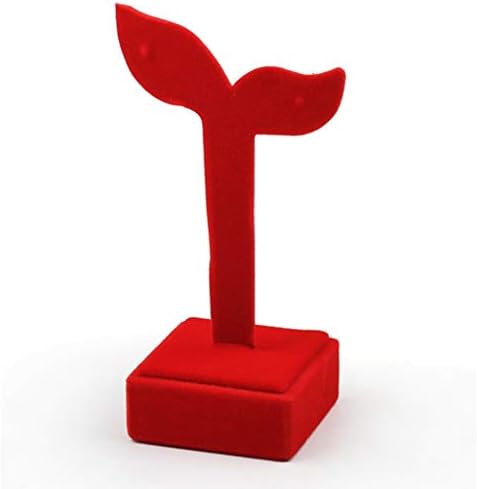 Mücevher Kutusu Kırmızı Kadife Küpe Raf Kadife Küpe Ekran Sahne Raf, Küpe Yaratıcı Yaprak Askı Küpe Küçük Sarkaç Depolama