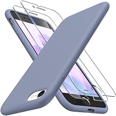 TOCOL 3'ü 1 arada iPhone SE Durumda 2020/2022, iPhone 8/7 Kılıf, 2 Paket Ekran Koruyucu, İnce Sıvı Silikon Darbeye