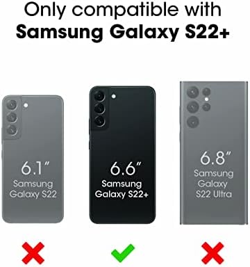 OtterBox Galaxy S22 + Strada Serisi Kılıf-Gölge (Siyah / Kalay), Kartlık, Hakiki Deri, Cep Dostu, Folio kılıf