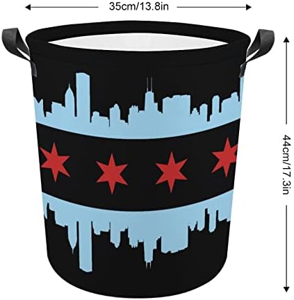 Chicago Şehir Bayrağı çamaşır sepeti Katlanabilir Çamaşır Sepeti Çamaşır Kutusu giysi saklama Çantası
