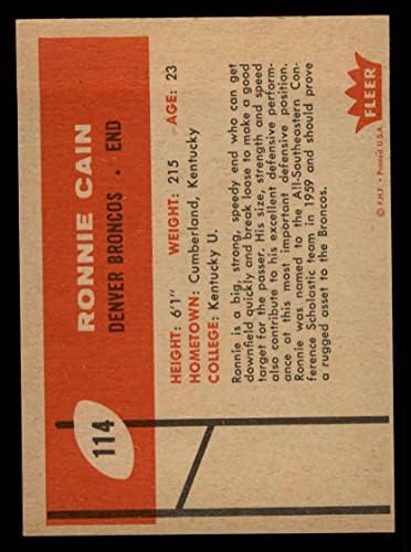 1960 Fleer 114 Ronnie Cain Denver Broncos (Futbol Kartı) NM Broncos