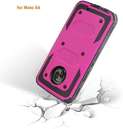 5.2 için Motorola Moto X4 Kılıf Telefon Kılıfı 360° Kapak Ekran Koruyucu Klip Kılıf Kick Standı Zırh Katmanlar Sert