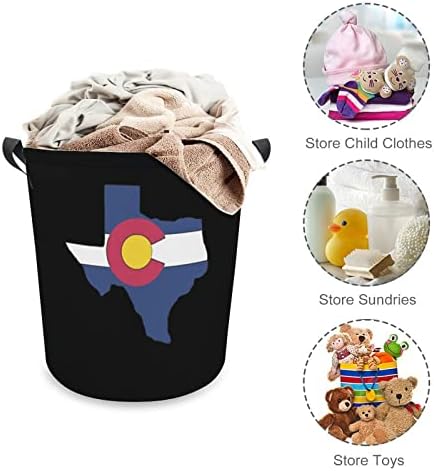 Texas Anahat Colorado Bayrağı çamaşır sepeti Katlanabilir Çamaşır Sepeti çamaşır kutusu saklama çantası Kolları ile